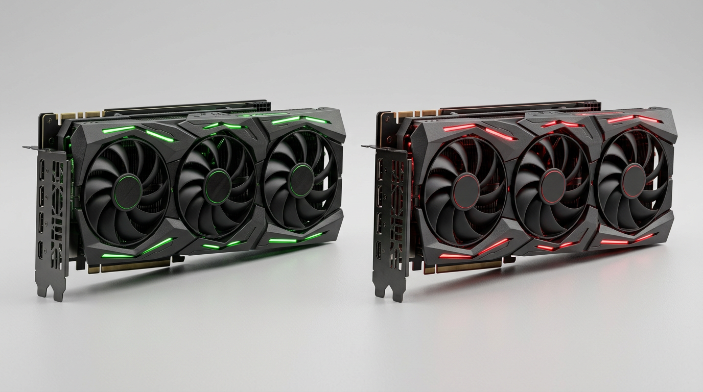 NVIDIA RTX versus AMD Radeon comparison graphic