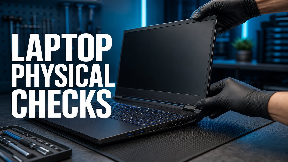 Used Gaming Laptop Hinge, Screen, and Port Checks