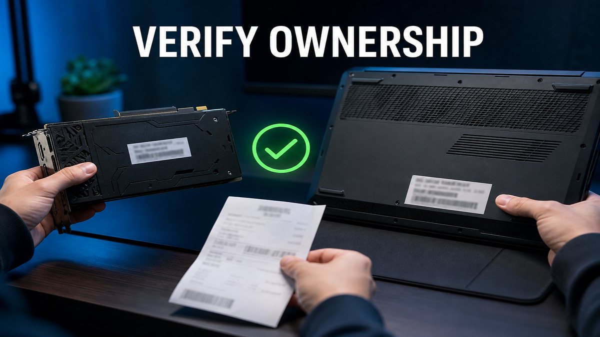 Serial Numbers, Receipts, and Ownership Checks for Used PCs