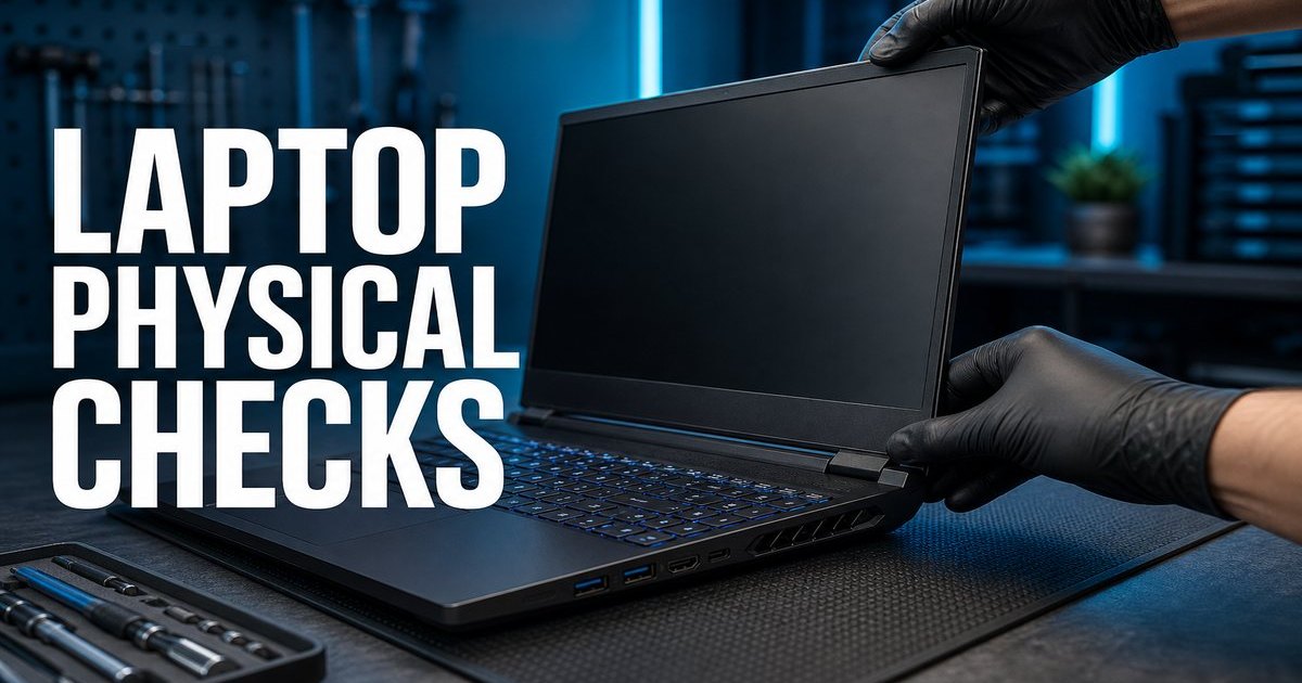 Used Gaming Laptop Hinge, Screen, and Port Checks